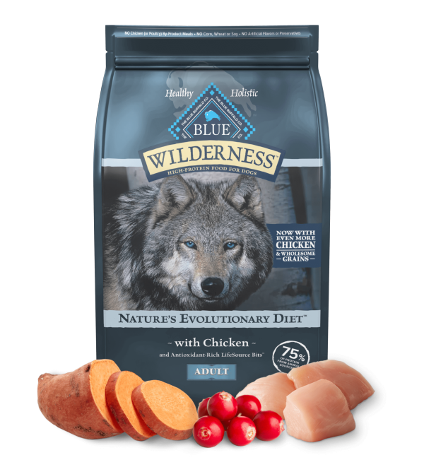 Blue Buffalo Blue Wilderness Chicken with Wholesome Grains Recipe Adult Dry Dog Food Online Hot Sale