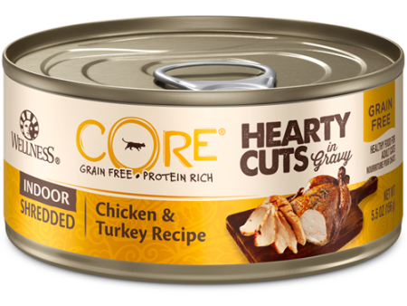 Wellness CORE Canned Hearty Cuts in Gravy Indoor Shredded Chicken & Turkey Formula For Sale